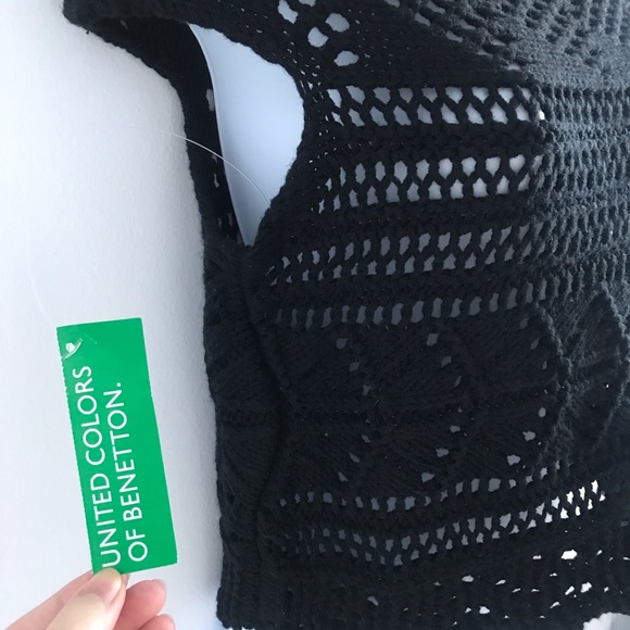 COPY - United Colors of Benetton Vintage 90’s Y2K Black Wool Crochet Spring Boh… - Picture 7 of 15